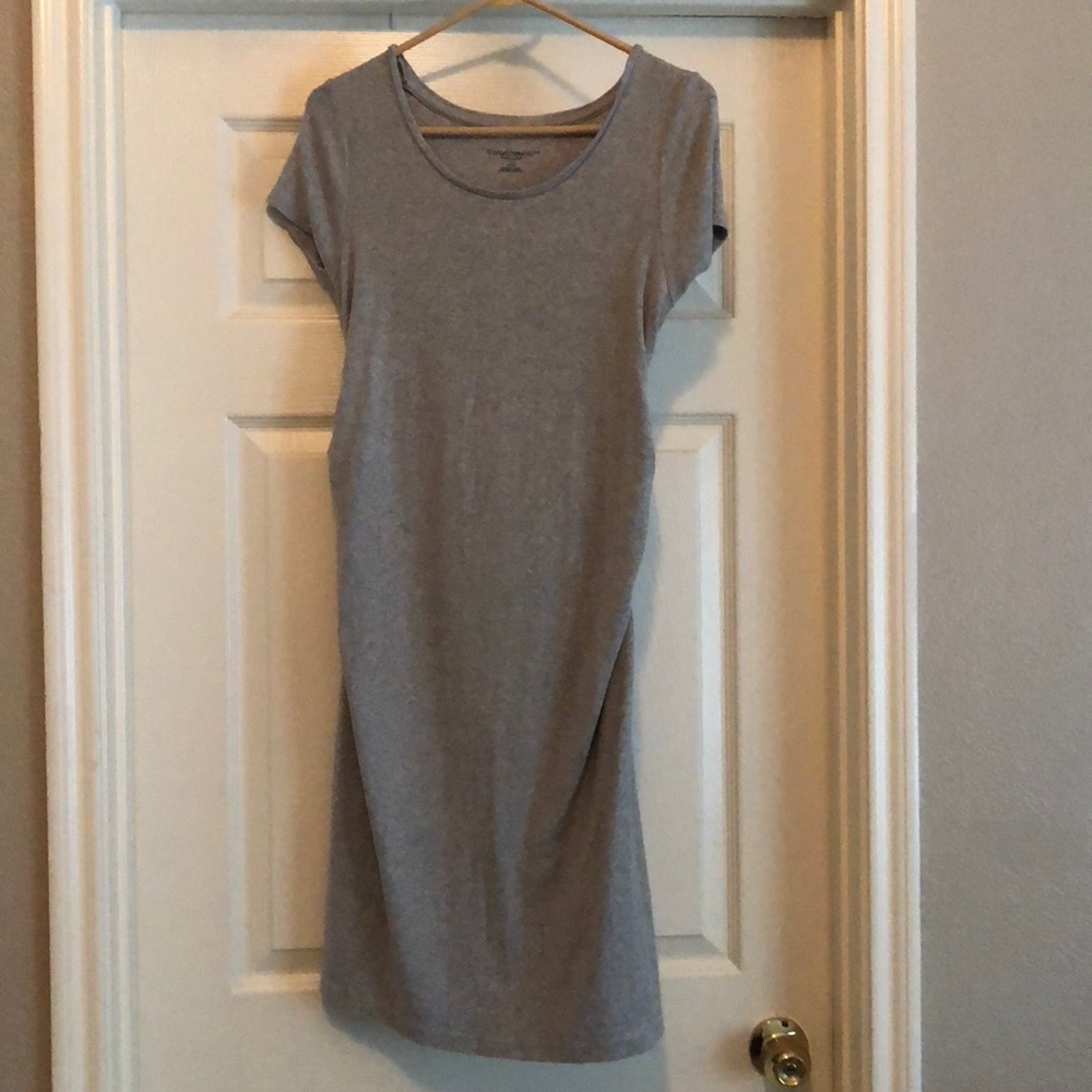 gray maternity dress